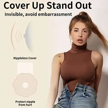 Nipple Covers Breast Lift: 6.0inch Plus Size Sticky Bra for C-DDD Cup Push Up Large Breast Lifting Nipple Pasties Silicone Adhesive Strapless Bras Invisible Boob Cover