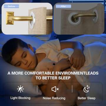 Gold Wrap Around Curtain Rods,Gold Curtain Rods for windows 48 to 84 Inch(4-7Ft),Adjustable Blackout Curtain Rod,1 Inch Diameter Window Curtains Rod,Room Darkening Drapery Rods 48-90",Brushed Gold