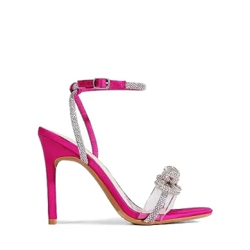 DREAM PAIRS Hot Pink Crystal Sandals for Women