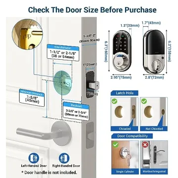 Veise Smart Lock - Keyless Entry and Fingerprint Access