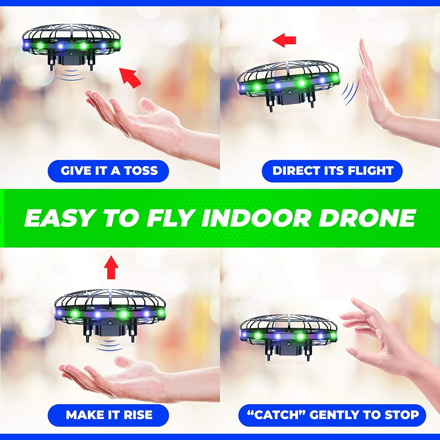 Force1 LED Hand Operated Mini Drone for Kids