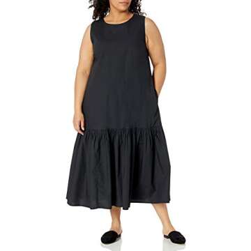 The Drop Women's Ilana Sleeveless Wide Hem Maxi Dress, Black, S
