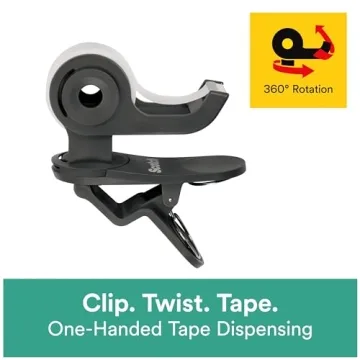 Scotch Clip & Twist Tape Dispenser for Easy Gift Wrapping