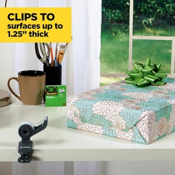 Scotch Clip & Twist Tape Dispenser for Easy Gift Wrapping