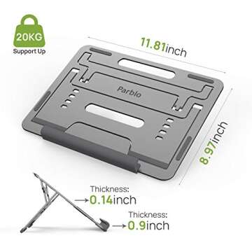 Parblo Adjustable Tablet Stand with Drawing Glove, Portable Stand for 10 to 16 inches iPad, Drawing ...