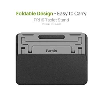 Parblo Adjustable Tablet Stand with Drawing Glove, Portable Stand for 10 to 16 inches iPad, Drawing Tablet,Laptops, Graphics Monitor (PR 110)