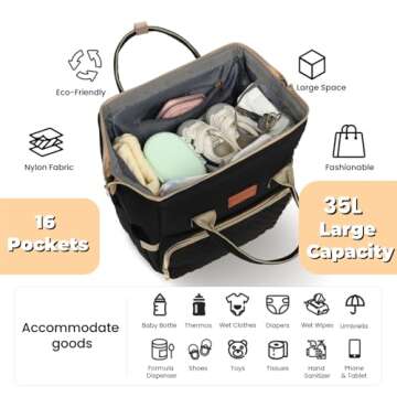 ROSEGIN Diaper Bag Backpack with Changing Pad Pacifier Case, Baby Bag for Boy Girl Toddler - Large, ...