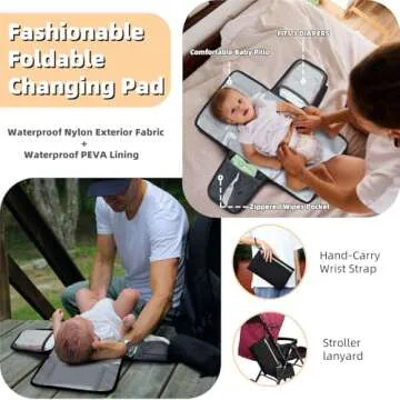 ROSEGIN Diaper Bag Backpack with Changing Pad Pacifier Case, Baby Bag for Boy Girl Toddler - Large, Stylish, Waterproof Travel Diaper Bag for Mom - Baby Shower Gifts - Black