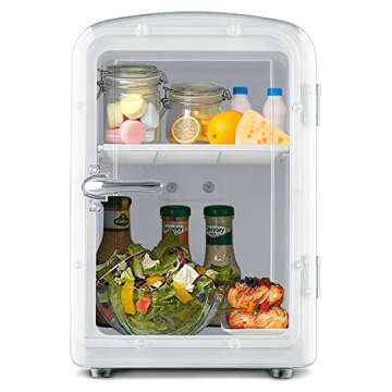 Smad Mini Fridge 6-can Portable thermoelectric Cooler and Warmer Mini Fridge for Bedroom, Office or Dorm