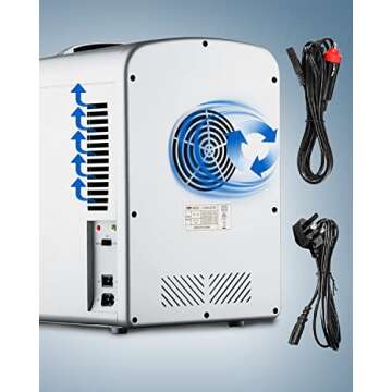 Smad Mini Fridge 6-can Portable thermoelectric Cooler and Warmer Mini Fridge for Bedroom, Office or Dorm