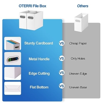 Oterri File Organizer - Durable Storage Box for Easy Organization