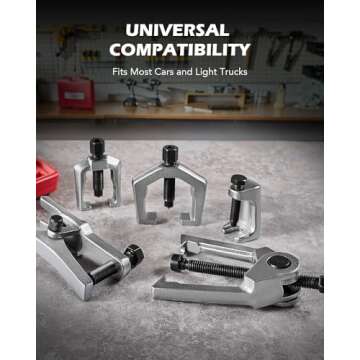 OMT 5-in-1 Ball Joint Separator, Pitman Arm Puller, Tie Rod End Tool Set for Front End Service, Splitter Removal Kit (RD06)