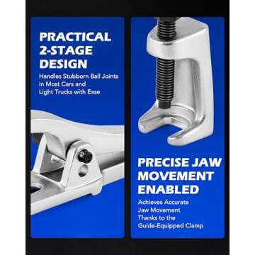 OMT 5-in-1 Ball Joint Separator, Pitman Arm Puller, Tie Rod End Tool Set for Front End Service, Splitter Removal Kit (RD06)