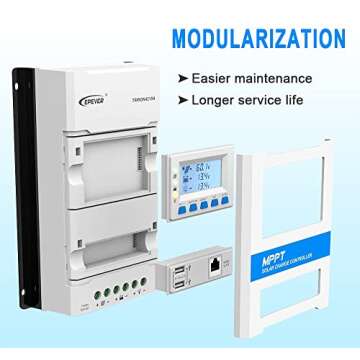 EPEVER MPPT 40a Solar Charge Controller, 12V 24V Controller MPPT Intelligent Modular-Designed Regulator with Software Moblie APP