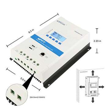 EPEVER MPPT 40a Solar Charge Controller, 12V 24V Controller MPPT Intelligent Modular-Designed Regulator with Software Moblie APP