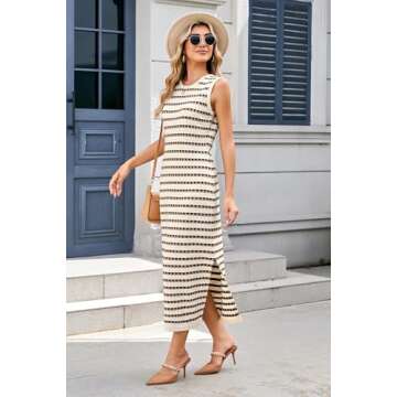OUGES Women's Summer Knit Maternity Dress for Photoshoot