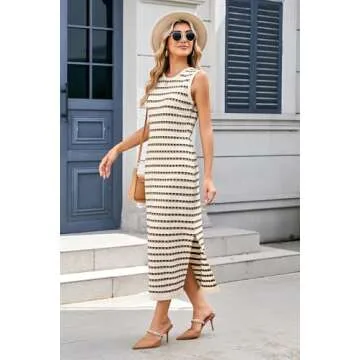 OUGES Women's Summer Knit Maternity Dress for Photoshoot