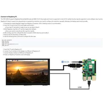 Ingcool 7 inch HDMI LCD 1024x600 Resolution Capacitive Touch Screen IPS Display Module Compatible with Raspberry Pi 4 3 2 1 B B+ A+, PC, Supports Windows 10/8.1/8 / 7