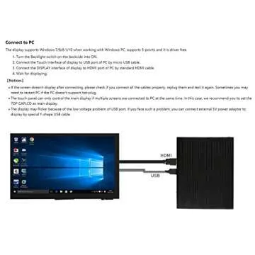Ingcool 7 inch HDMI LCD 1024x600 Resolution Capacitive Touch Screen IPS Display Module Compatible with Raspberry Pi 4 3 2 1 B B+ A+, PC, Supports Windows 10/8.1/8 / 7