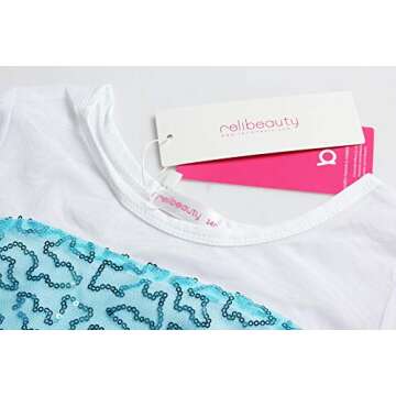 ReliBeauty Little Girls Princess Fancy Dress Costume with Accessories, 7, Sky Blue