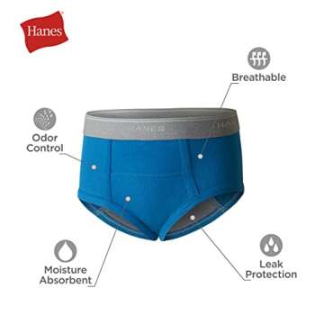 Hanes Boys' Potty Trainer Underwear, Boxer Available, 6-Pack, Briefs-Blue/Print Assorted-6 Pack, 2-3T