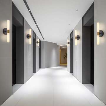 KUZZULL Wall Sconces Set of Two Black and Brass Gold Wall Lamp Sconces Wall Lighting with White Glass Wall Lights Wall Light Sconces Wall Decor Set of 2 for Living Room Wall Scones, Wall Lights