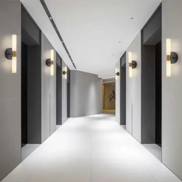 KUZZULL Wall Sconces Set of Two Black and Brass Gold Wall Lamp Sconces Wall Lighting with White Glass Wall Lights Wall Light Sconces Wall Decor Set of 2 for Living Room Wall Scones, Wall Lights