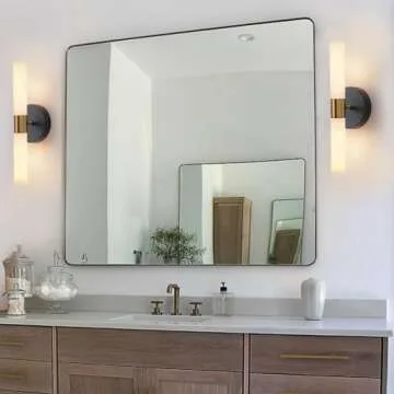 KUZZULL Wall Sconces Set of Two Black and Brass Gold Wall Lamp Sconces Wall Lighting with White Glass Wall Lights Wall Light Sconces Wall Decor Set of 2 for Living Room Wall Scones, Wall Lights