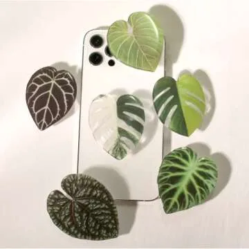 COMMONKUNST Tropical Rare Leaf Plant Multi Functional Collapsible Expandable Mobile Phone Grip & Kicktand (Aurea Monstera)