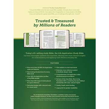 Tyndale NLT Life Application Study Bible, Third Edition, Large Print (LeatherLike, Teal Blue, Indexe...