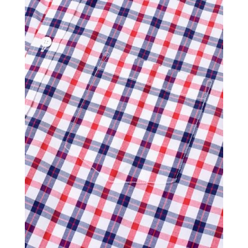 Men's Long Sleeve Cotton Plaid Dress Shirts for Casual Style