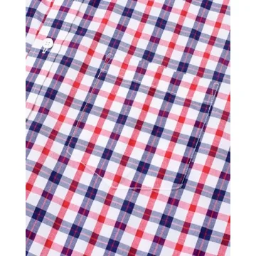 Men's Long Sleeve Cotton Plaid Dress Shirts for Casual Style