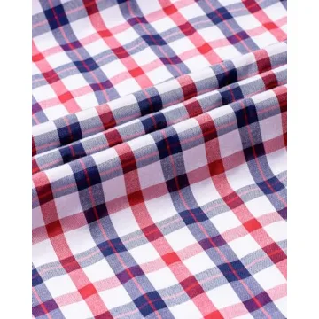 Men's Long Sleeve Cotton Plaid Dress Shirts for Casual Style