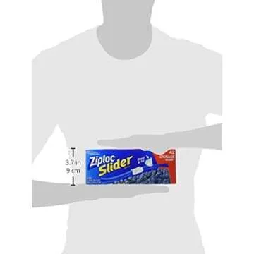 Ziploc Quart Food Storage Slider Bags, Power Shield Technology for More Durability, 42 Count