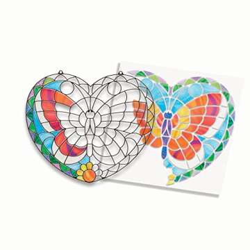 Melissa & Doug Stained Glass Butterfly Art Kit| Arts and Crafts for Kids Age 5+ | Kids Craft Kits | Kids Activity Window Art Kit | Sticker Art | Mess Free Activity | Gifts for Boys & Girls