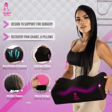 BBL Pillow After Surgery with Urinal Sitting Brazilian ButtLift Pillow - BBL Butt Pillow After Post Surgery Supplies - BBL Chair Pillow - Post Surgery Butt Cushion BBL Driving Pillow