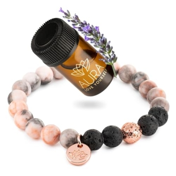 Beaded Lava Rock Essential Oil Diffuser Bracelet - Aromatherapy Jewelry for Stress Relief