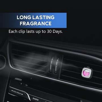 Air Jungles Flora Bliss Scent Car Air Freshener Clip, 6 Vent Clips, 4ml Each, Long Lasting Air Freshener, Up to 180 Days Car Refresher Odor Eliminator