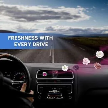 Air Jungles Flora Bliss Scent Car Air Freshener Clip, 6 Vent Clips, 4ml Each, Long Lasting Air Freshener, Up to 180 Days Car Refresher Odor Eliminator