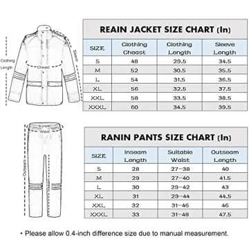 Ourcan Rain Suits for Men Waterproof Rain Gear Breathable Rain Coats Hooded Rain Jacket Pants