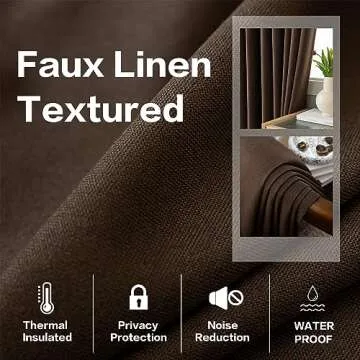 MAIHER Total Blackout Pinch Pleat Curtain, Room Darkening Thermal Insulated Faux Linen Solid Color Drape with Tieback for Bedroom