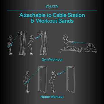 Vulken Tricep Rope Cable Attachment. 24 Inch & 17 Inch Two Lengths Built in One Pull Down Rope. Triceps Extension Straps Gym Equipment. Home Workout Handles for Resistance Bands.