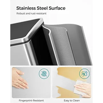 SONGMICS Elegant 2-Compartment Trash Can for Kitchen