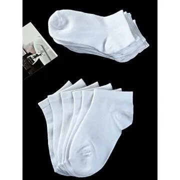 Cooraby 15 Pack Kids' Half Cushion Low Cut Athletic Ankle Socks Boys Girls Ankle Socks