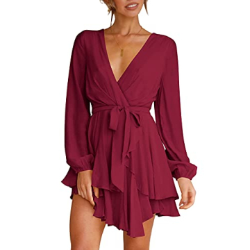 Versatile Mini Dress for Every Occasion - Deep V-Neck