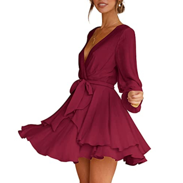 Versatile Mini Dress for Every Occasion - Deep V-Neck