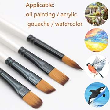 ZYHZJC Brush Set - 24 Nylon Brushes for All Artists