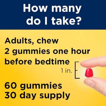 Nature Made Melatonin 10mg per serving Gummies, Maximum Strength Dosage, 100% Drug Free Sleep Aid for Adults, 60 Melatonin Gummies, 30 Day Supply