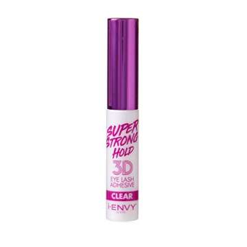 i-Envy by KISS Super Strong Hold 3D Strip Lash Glue, Waterproof Brush-On False Eyelash Adhesive, Latex-Free, Long-Lasting & Easy Application, Ideal for Sensitive Eyes (Clear)