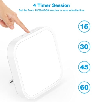 qoosseine Light Therapy Lamp, 10000 Lux UV-Free Therapy Light with 4 Brightness Levels, 4 Color Temperature, 4 Timer Function and Memory Function, Portable Light Therapy Box for Home/Office Use